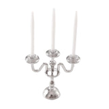 Maxbell 1/12 Dollhouse Candle Holder Doll House Candlestick for Cabinet Shelf Mantel Silver and White