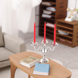 Maxbell 1/12 Dollhouse Candle Holder Doll House Candlestick for Cabinet Shelf Mantel Silver and Red