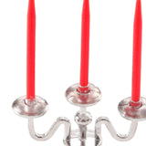 Maxbell 1/12 Dollhouse Candle Holder Doll House Candlestick for Cabinet Shelf Mantel Silver and Red