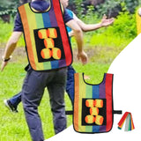 Maxbell Sticky Ball Game with Vest Practical Tossing Catch Game for Lawn Sports Yard Vest and Balls Tails