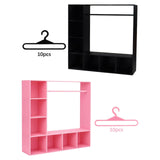 Maxbell Doll Clothes Closet Fashion Doll Accessories Display Box for Lovers Birthday Black