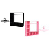 Maxbell Doll Clothes Closet Fashion Doll Accessories Display Box for Lovers Birthday Black