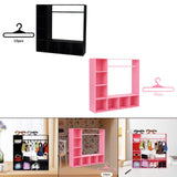 Maxbell Doll Clothes Closet Fashion Doll Accessories Display Box for Lovers Birthday Black