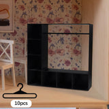 Maxbell Doll Clothes Closet Fashion Doll Accessories Display Box for Lovers Birthday Black
