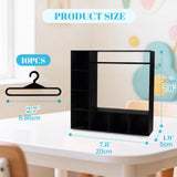 Maxbell Doll Clothes Closet Fashion Doll Accessories Display Box for Lovers Birthday Black