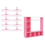 Maxbell Doll Clothes Closet Fashion Doll Accessories Display Box for Lovers Birthday Pink