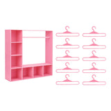 Maxbell Doll Clothes Closet Fashion Doll Accessories Display Box for Lovers Birthday Pink