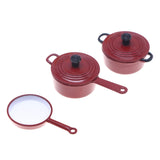 Maxbell Miniature Dollhouse Kitchen Accessories Decoration Gifts Metal Pots and Pans