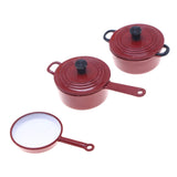 Maxbell Miniature Dollhouse Kitchen Accessories Decoration Gifts Metal Pots and Pans