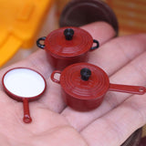 Maxbell Miniature Dollhouse Kitchen Accessories Decoration Gifts Metal Pots and Pans