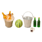 Maxbell 1:12 Beer Bottle Set Model Resin Drinks Decoration Accessories Architectural with watermelon