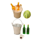 Maxbell 1:12 Beer Bottle Set Model Resin Drinks Decoration Accessories Architectural with watermelon