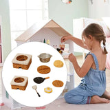 Maxbell 1:12 Dollhouse Stove Set Life Scene Educational Decor Mini Pot and Lid Model noddles set