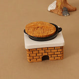 Maxbell 1:12 Dollhouse Stove Set Life Scene Educational Decor Mini Pot and Lid Model noddles set