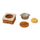 Maxbell 1:12 Dollhouse Stove Set Life Scene Educational Decor Mini Pot and Lid Model noddles set