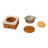 Maxbell 1:12 Dollhouse Stove Set Life Scene Educational Decor Mini Pot and Lid Model noddles set