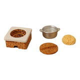 Maxbell 1:12 Dollhouse Stove Set Life Scene Educational Decor Mini Pot and Lid Model noddles set