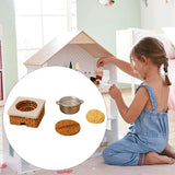 Maxbell 1:12 Dollhouse Stove Set Life Scene Educational Decor Mini Pot and Lid Model noddles set