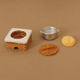 Maxbell 1:12 Dollhouse Stove Set Life Scene Educational Decor Mini Pot and Lid Model noddles set