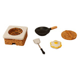 Maxbell 1:12 Dollhouse Stove Set Life Scene Educational Decor Mini Pot and Lid Model Fried eggs set