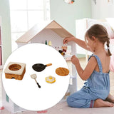 Maxbell 1:12 Dollhouse Stove Set Life Scene Educational Decor Mini Pot and Lid Model Fried eggs set