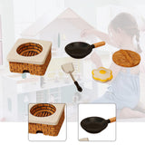 Maxbell 1:12 Dollhouse Stove Set Life Scene Educational Decor Mini Pot and Lid Model Fried eggs set