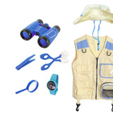 Maxbell Outdoor Exploration Set Cargo Vest and Hat and Accessories for Children Kids Blue