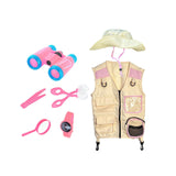 Maxbell Outdoor Exploration Set Cargo Vest and Hat and Accessories for Children Kids Pink