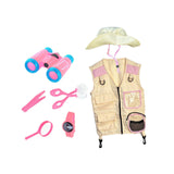 Maxbell Outdoor Exploration Set Cargo Vest and Hat and Accessories for Children Kids Pink