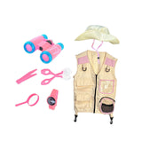 Maxbell Outdoor Exploration Set Cargo Vest and Hat and Accessories for Children Kids Pink