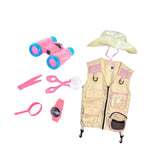 Maxbell Outdoor Exploration Set Cargo Vest and Hat and Accessories for Children Kids Pink