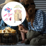 Maxbell Outdoor Exploration Set Cargo Vest and Hat and Accessories for Children Kids Pink