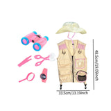 Maxbell Outdoor Exploration Set Cargo Vest and Hat and Accessories for Children Kids Pink