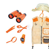 Maxbell Outdoor Exploration Set Cargo Vest and Hat and Accessories for Children Kids Orange