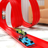 Maxbell 3.9M Flexible Ramp Track Set with 4 Alloy Cars Educational Physics Track Toy