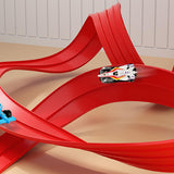 Maxbell 3.9M Flexible Ramp Track Set with 4 Alloy Cars Educational Physics Track Toy