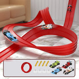 Maxbell 3.9M Flexible Ramp Track Set with 4 Alloy Cars Educational Physics Track Toy