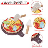 Maxbell Wooden Pizza Set Sharing Role Play Cutting Play Food Toy Window Display Gift