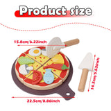 Maxbell Wooden Pizza Set Sharing Role Play Cutting Play Food Toy Window Display Gift