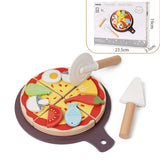Maxbell Wooden Pizza Set Sharing Role Play Cutting Play Food Toy Window Display Gift