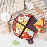 Maxbell Wooden Pizza Set Sharing Role Play Cutting Play Food Toy Window Display Gift