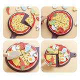 Maxbell Wooden Pizza Set Sharing Role Play Cutting Play Food Toy Window Display Gift
