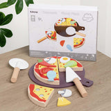 Maxbell Wooden Pizza Set Sharing Role Play Cutting Play Food Toy Window Display Gift