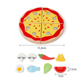 Maxbell Wooden Pizza Set Sharing Role Play Cutting Play Food Toy Window Display Gift
