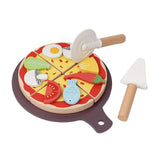 Maxbell Wooden Pizza Set Sharing Role Play Cutting Play Food Toy Window Display Gift