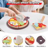 Maxbell Wooden Pizza Set Sharing Role Play Cutting Play Food Toy Window Display Gift