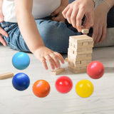Maxbell 6 Pieces Wooden Rainbow Balls Colorful Counting Toys for Children Boys Girls