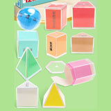 Maxbell 12 Pieces Geometric Shapes Early Math Manipulative and Geometry Set for Kids