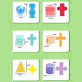 Maxbell 12 Pieces Geometric Shapes Early Math Manipulative and Geometry Set for Kids