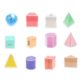 Maxbell 12 Pieces Geometric Shapes Early Math Manipulative and Geometry Set for Kids
